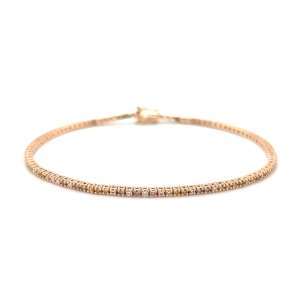 18kt rosegouden tennis armband met diamant