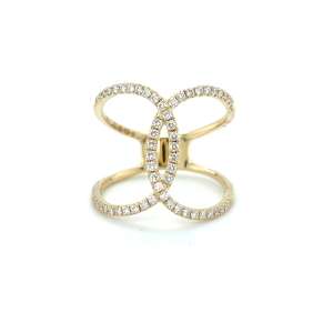 14kt geelgouden ring met diamant.